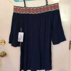 Cute off the shoulder dress with spaghetti straps